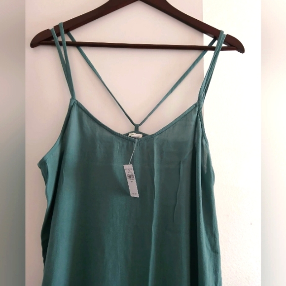 NWT Aerie Dress Gauzy Midi Strappy Side Slits Size M - Picture 5 of 8